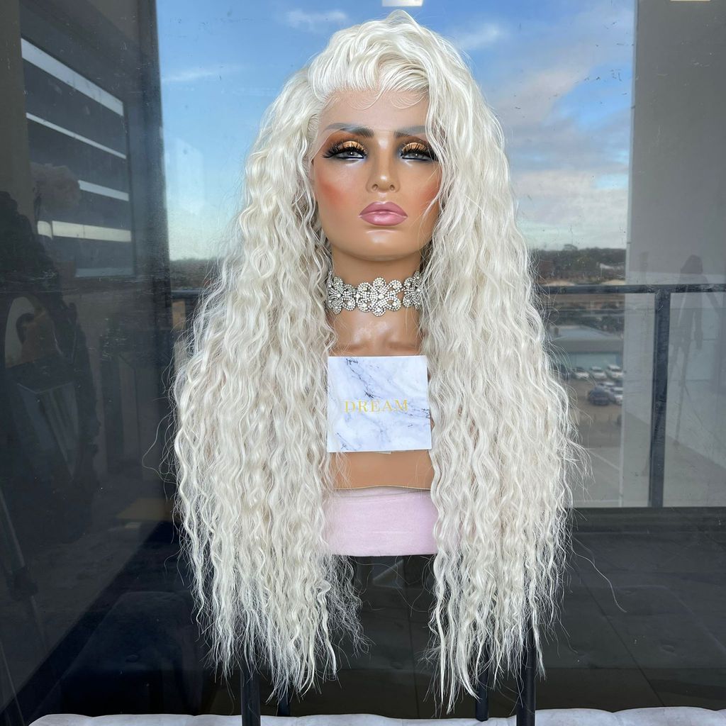 Wig Ladies Front Lace Chemical Fiber Long Curly Hair Set Wig Chemical Fiber Hair Wig Shello Creative Boutique