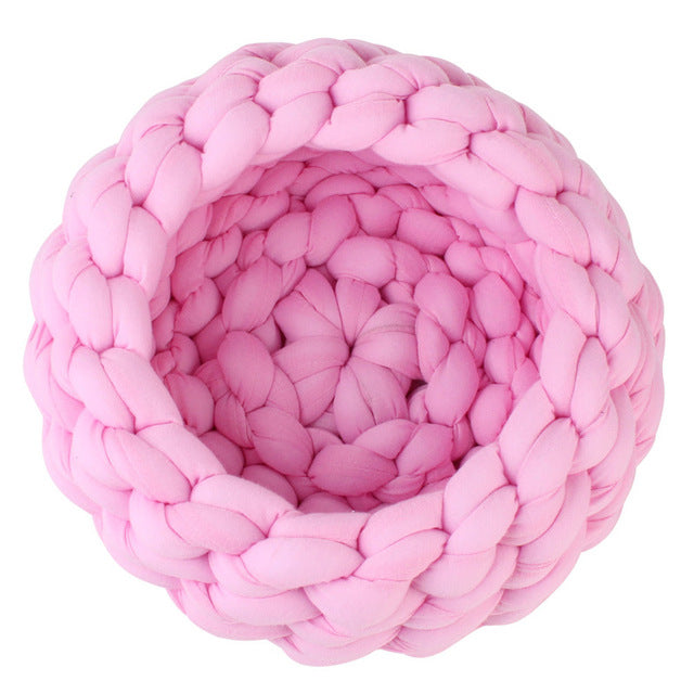 Braided Dog Bed - Soft Warming Pet Nest with Cave Design (4 Sizes)
