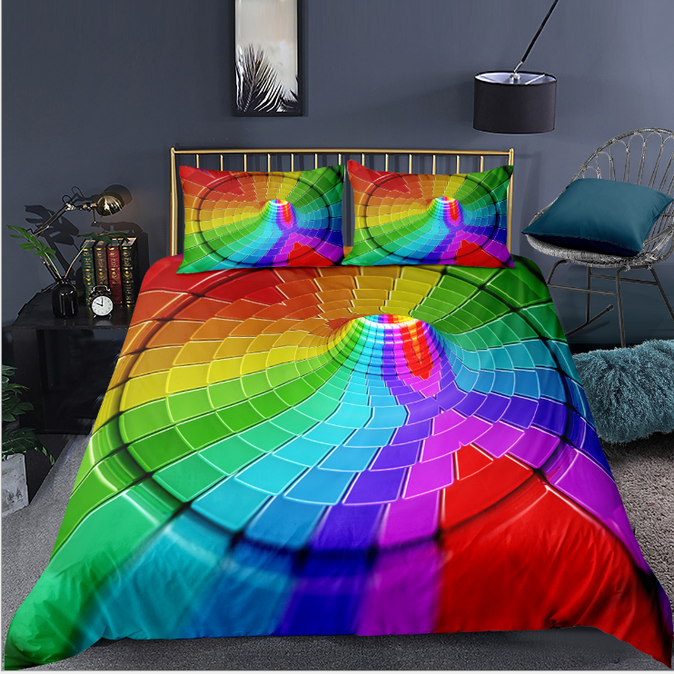 3D digital printing bedding home textile three piece quilt cover pillow case eprolo