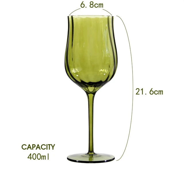 4/2/1Pcs Creative French Medieval Red Wine Glass Hand Blown Margarita Cocktail Goblet Glass Cup Dense Edges Vintage Flower Bloom eprolo
