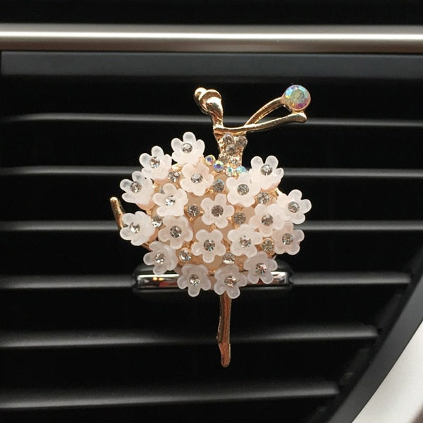 Car Aroma Diffuser Fragrance For Car Flavoring Air Fresheners Auto Perfume Car Smell Vent Clip Ballet Bling Car Accessory Girls eprolo