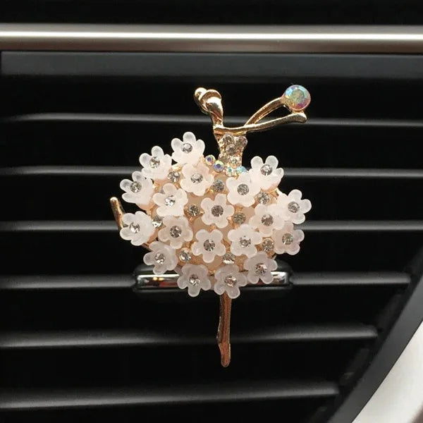 Car Aroma Diffuser Fragrance For Car Flavoring Air Fresheners Auto Perfume Car Smell Vent Clip Ballet Bling Car Accessory Girls - Shello's Creative Boutique