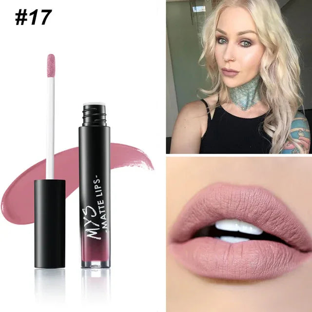 MYS Brand Makeup Matte Liquid Lipstick Tint Waterproof Make Up Long Lasting Lip Stick Nude Lip Gloss Cosmetics Batom - Shello's Creative Boutique