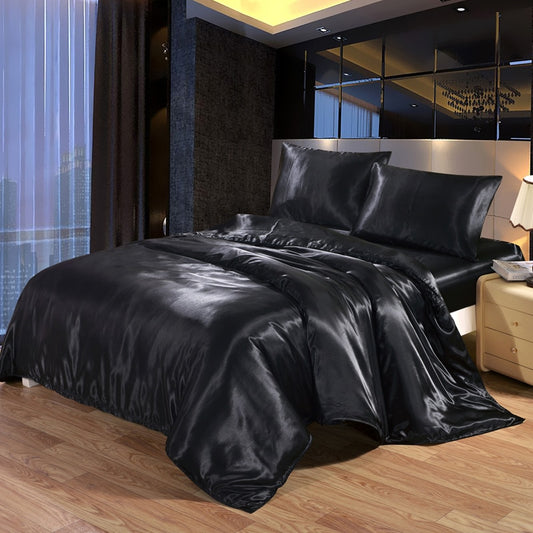 Premium Black Duvet Cover - Soft Polyester Quilt Cover with Zipper Closure
