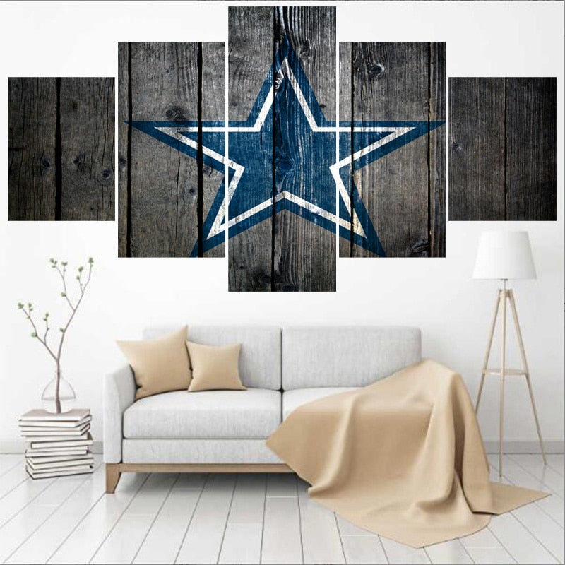 5 Pcs FootBall Sport Cowboys Team Paintings Wall Home Decor Dallas Picture Canvas Painting Calligraphy For Living Room Bedroom
