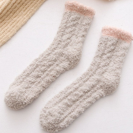 Ultra-Soft Coral Plush Children's Socks - Cozy Winter Floor Socks