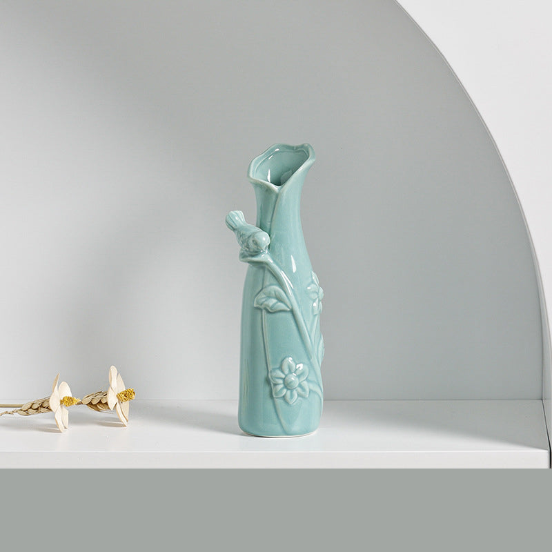 Aromatherapy Bottle Creative Home Mini Ceramic Vase Ornament Decoration Hydroponic Flower Arrangement Small Flower Butterfly eprolo