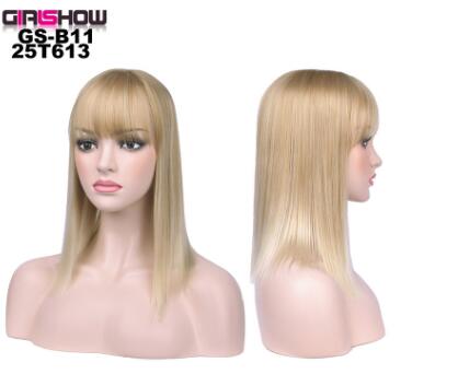 women Bob Wig With Bangs Short Straight Wigs party Synthetic Hair Heat Resistant Fiber fake hair Halloween Perucas eprolo