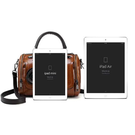 Spirituality Flower Shoulder Bag – Vintage PU Leather with Timeless Elegance and Everyday Functionality - Shello's Creative Boutique