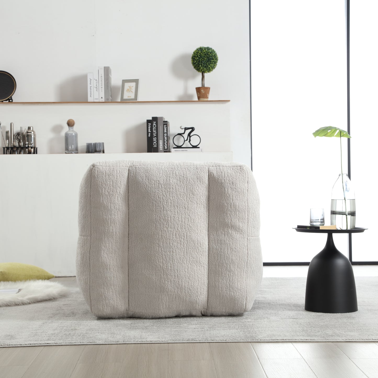 Fluffy bean bag chair Super soft couch chair with memory foam and footstool Indoor modern focus bean bag chair eprolo