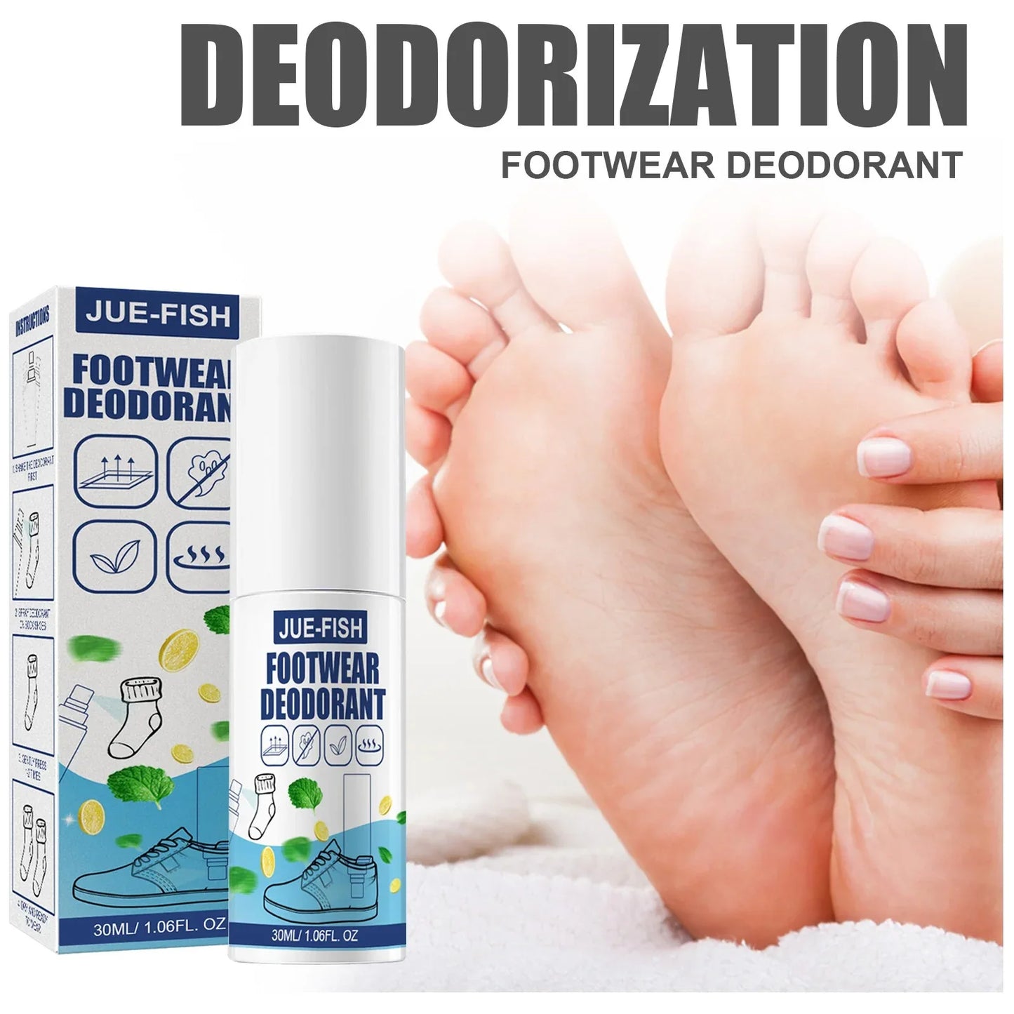 JUE-FISH shoe and sock deodorant shoe cabinet deodorant spray to remove sweat feet odor odor odor fast and lasting fragrance - Shello's Creative Boutique