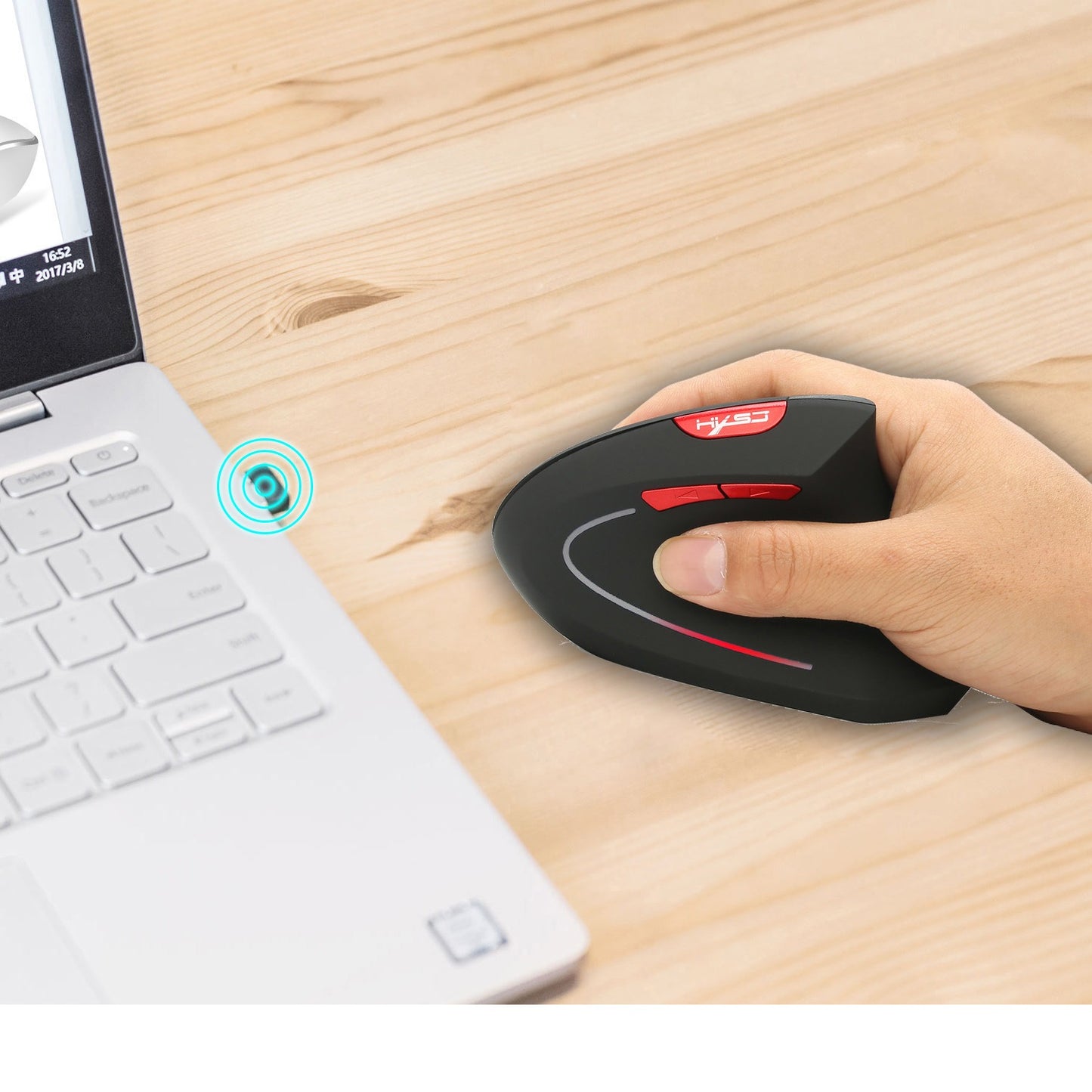 New Wireless Mouse 2.4G Vertical Health Mouse External Battery 6D Design Computer Office