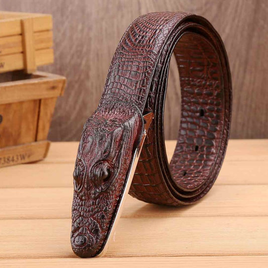Luxury Alligator Design Cowhide Leather Crocodile Belts for Men eprolo