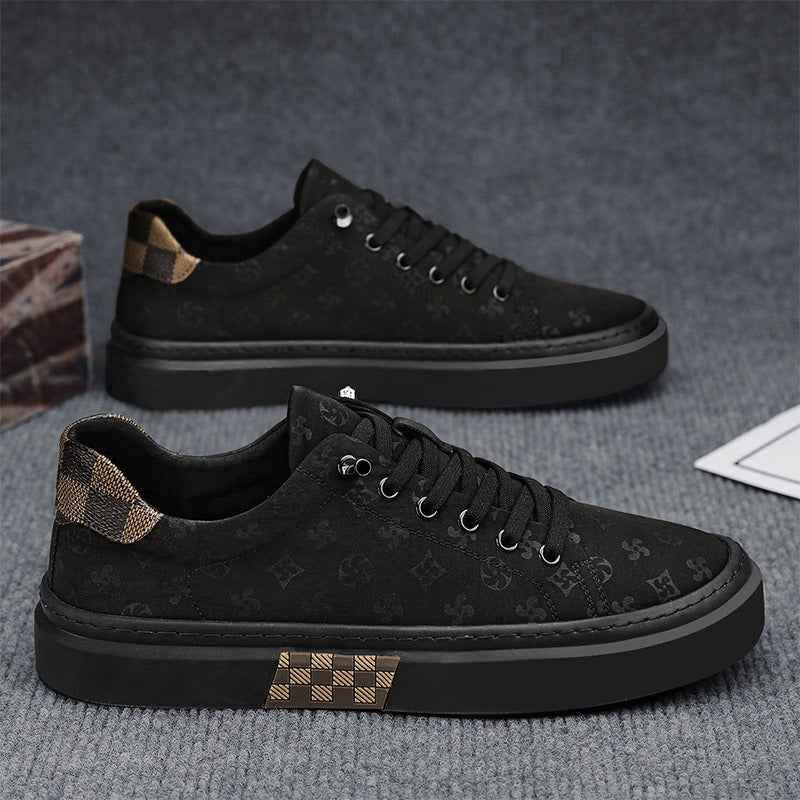 Breathable Black Canvas Shoes - Men's Thick Soled Ice Silk Flat Bottomed Shoes - Shello's Creative Boutique
