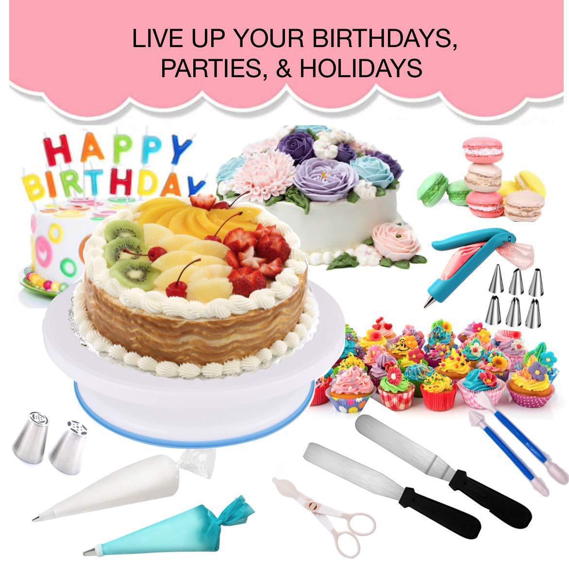 220-Piece Set Of Cake Turntables With Numbers Cake Piping Nozzles Baking Tools Fondant Molds eprolo