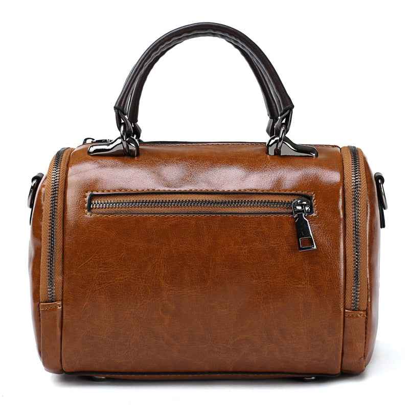 Spirituality Flower Shoulder Bag – Vintage PU Leather with Timeless Elegance and Everyday Functionality