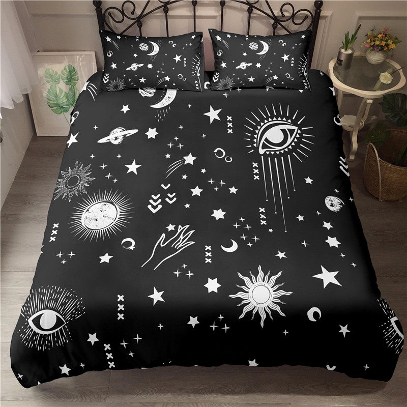 3D digital printing whimsical pattern eyes custom quilted bedding eprolo