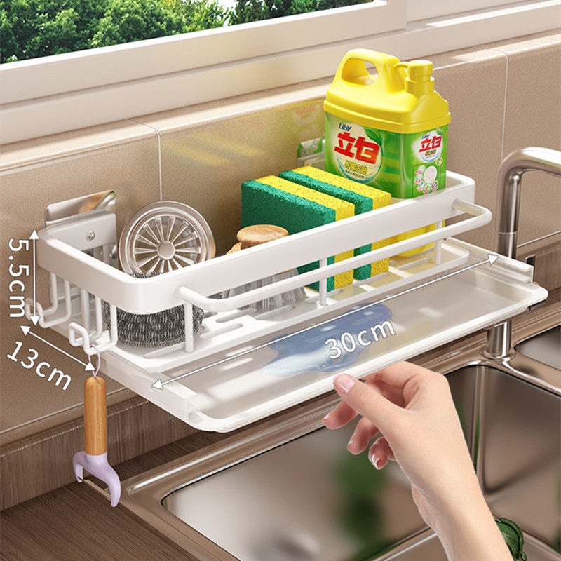 Wipe Rack Kitchen Storage Rack Without Punching Shelves Wall Mounted Spice Rack Home Drainert eprolo