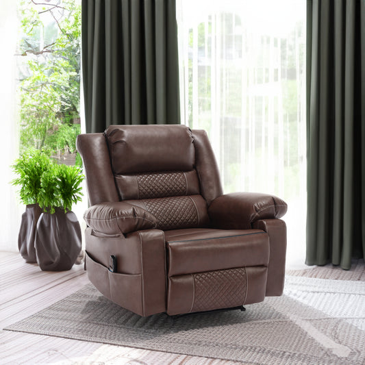 Breathable Leather Massage Recliner Chair Manual Living Room Reclining Sofa eprolo