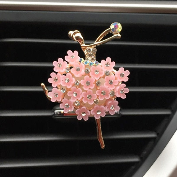 Car Aroma Diffuser Fragrance For Car Flavoring Air Fresheners Auto Perfume Car Smell Vent Clip Ballet Bling Car Accessory Girls eprolo