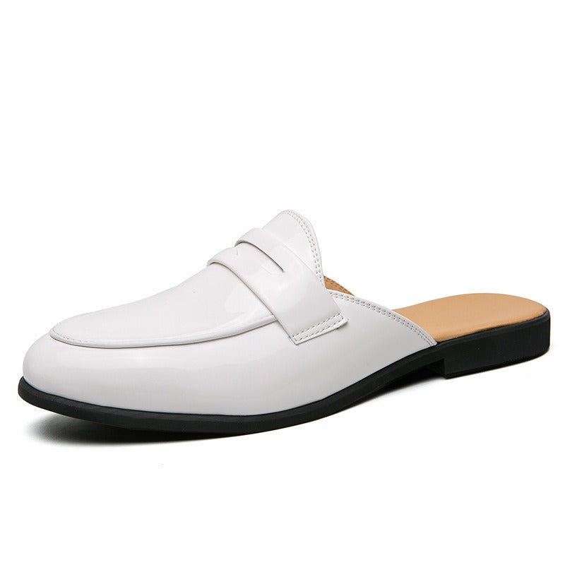 Half Shoes Men Mules Slippers Casual Shoes Men Fashion Social Patent Leather eprolo