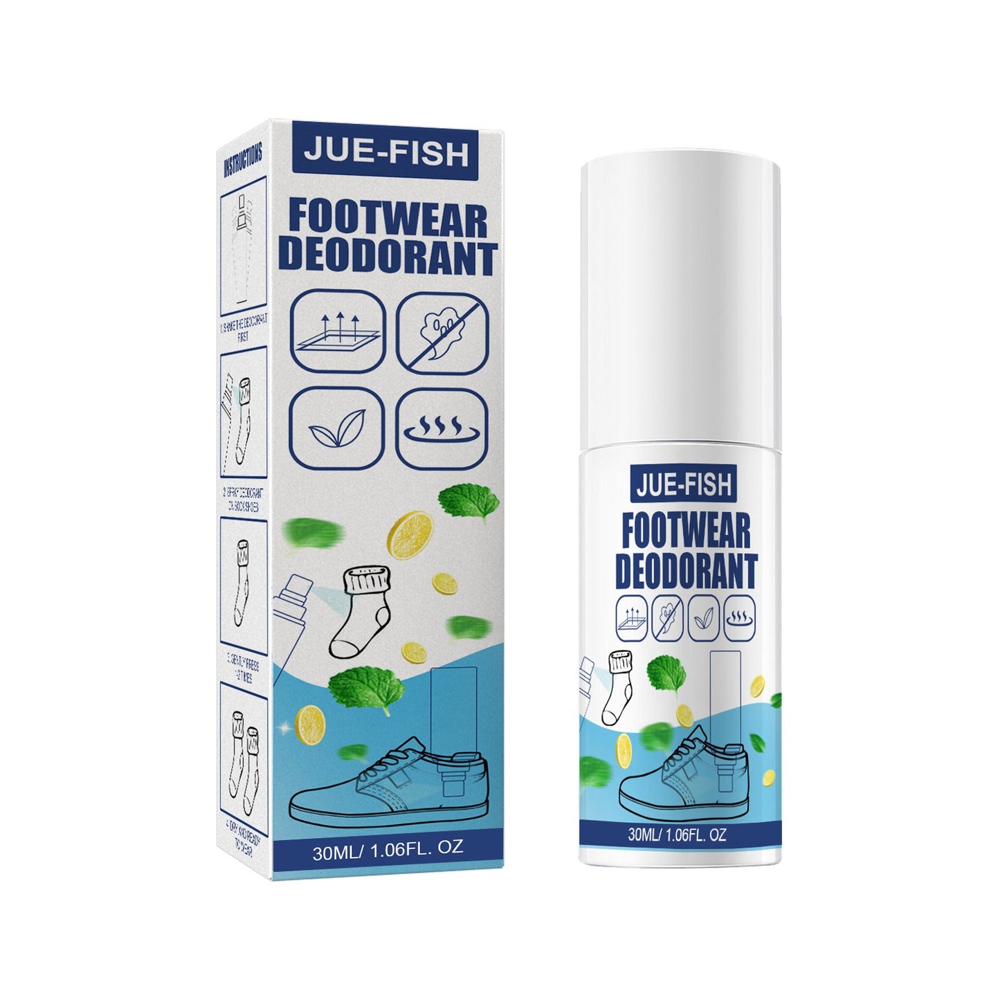 JUE-FISH shoe and sock deodorant shoe cabinet deodorant spray to remove sweat feet odor odor odor fast and lasting fragrance Shello Creative Boutique
