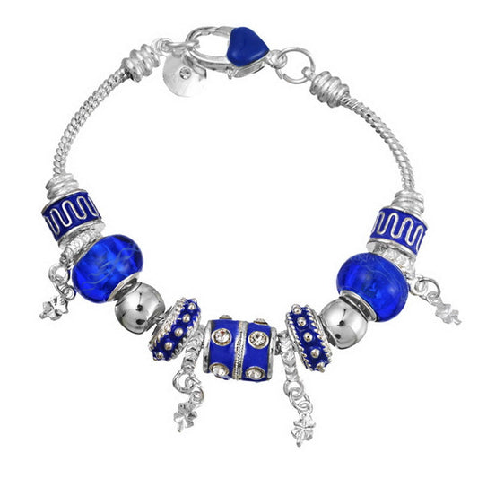 Pink Crystal Charm Silver Bracelets Bangles for Women With Murano Beads Silver Bracelet Jewelry eprolo