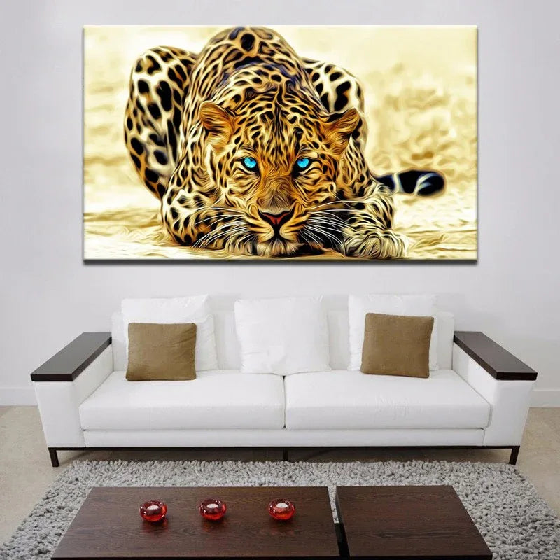 Modern Paintings HD Digital Printed on Canvas, Wall Art Large Leopard Poster for Living Room Home Decor No Frame - Shello's Creative Boutique