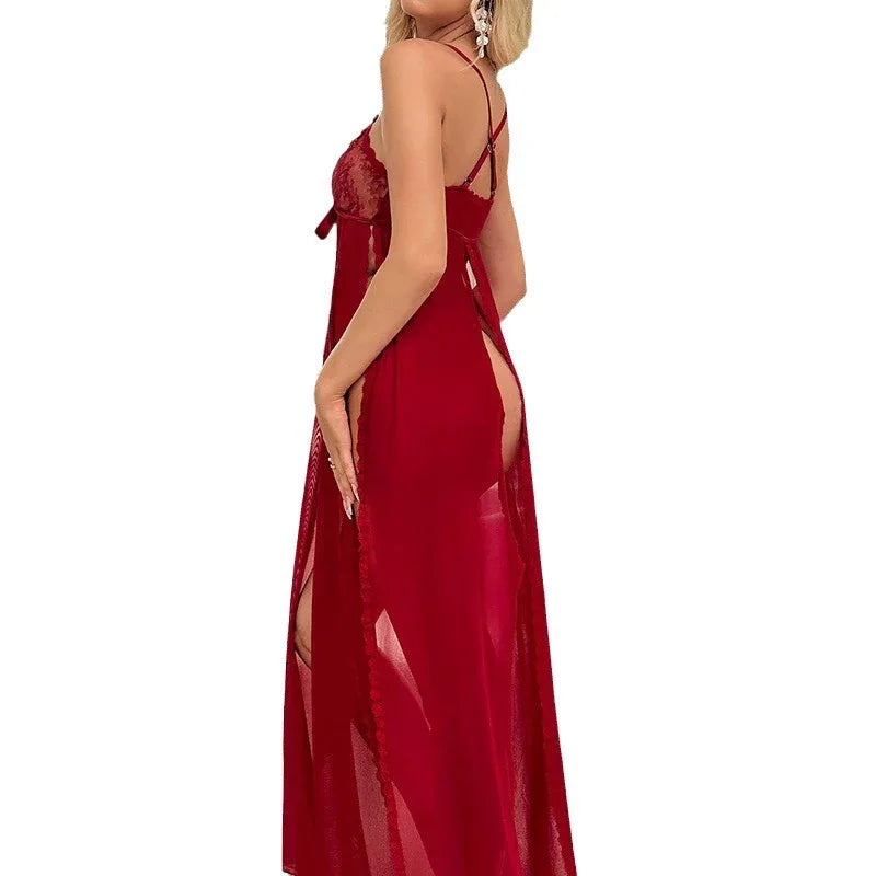 Seductive Elegance – Sexy Lingerie Set for Women with split bow - Shello's Creative Boutique