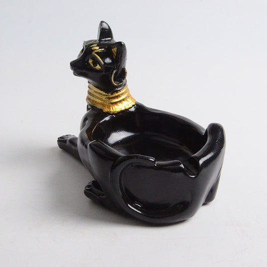 Ashtray Ornament Creative Egyptian Anubis & Cat& pharaoh Ashtray Resin Crafts office living room desktop home decoration eprolo