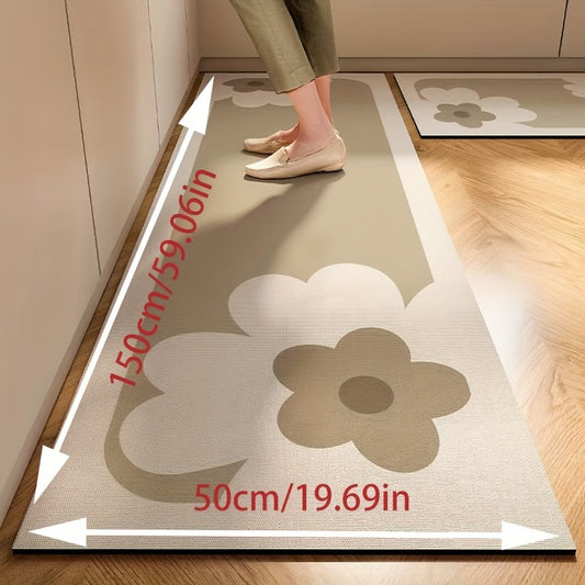 Nordic Style Kitchen Mat - Floral Design Absorbent Floor Mat