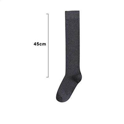 1 Pair Knee High Socks Women Socks Solid Color Stocking College Style Casual JK Japanese Fashion Calf Sock Sports Fitness Socks eprolo