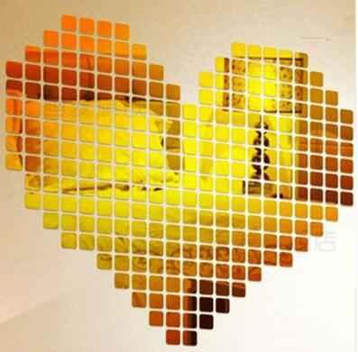 100 Pcs Acrylic Mirrored Wall Stickers 2*2CM Decorative Sticker Home Decor DIY - Shello's Creative Boutique