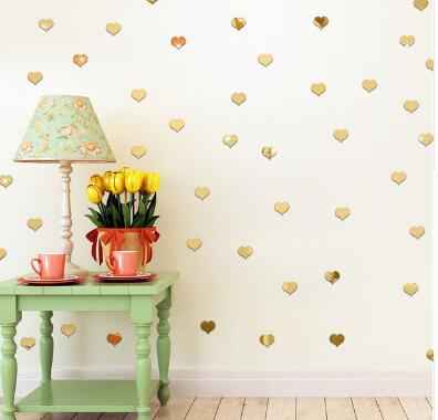 100 Pcs Acrylic Mirrored Wall Stickers 2*2CM Decorative Sticker Home Decor DIY