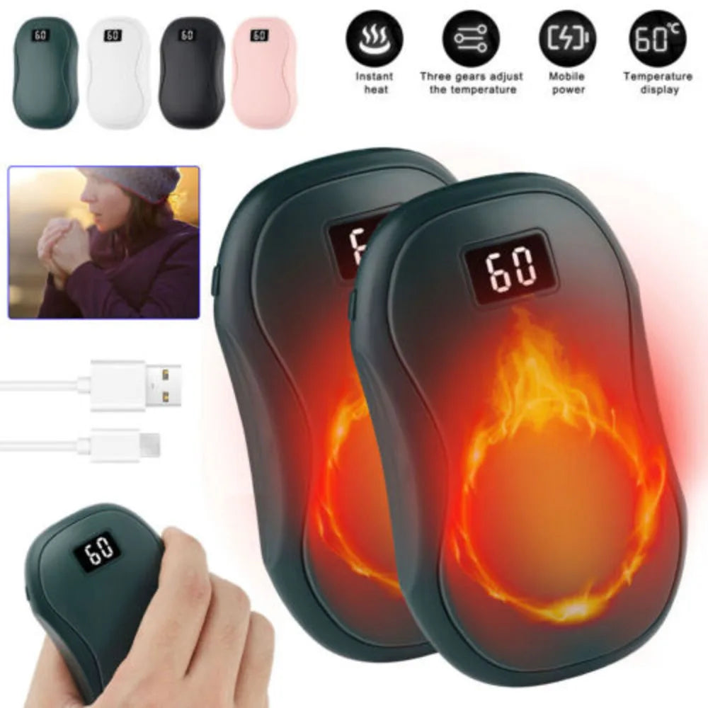 10000Mah Winter Hand Warmer Rechargeable 3 Levels Electric Pocket USB Power Bank eprolo