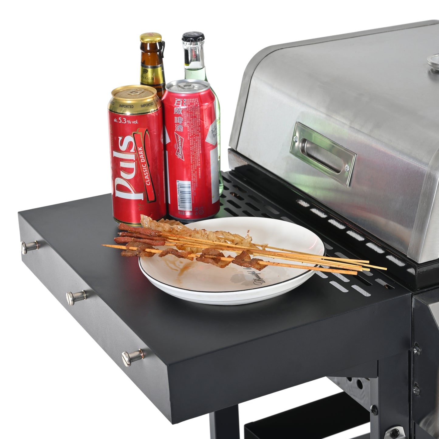 2+2 multifunctional gas barbecue grill and covered grill combination for outdoor cooking - barbecue, barbecue, pizza. eprolo