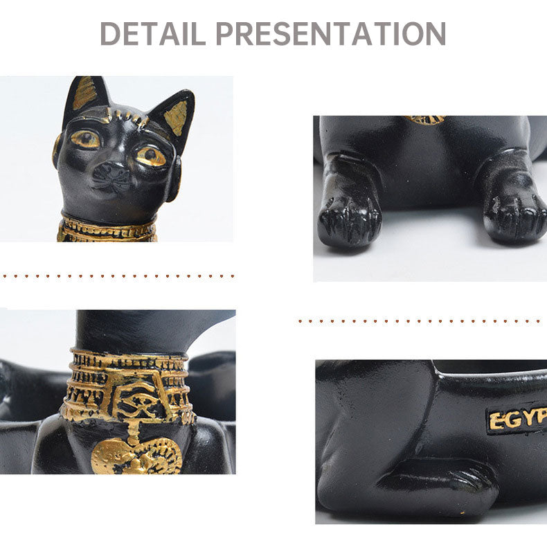 Ashtray Ornament Creative Egyptian Anubis & Cat& pharaoh Ashtray Resin Crafts office living room desktop home decoration eprolo