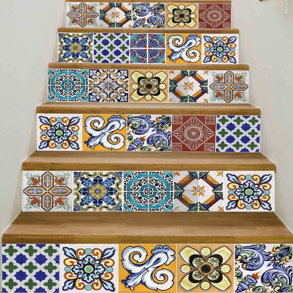 Self Adhesive Stair Stickers Waterproof PVC Wall Sticker DIY Decorative for Living Room