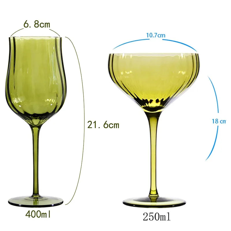 4/2/1Pcs Creative French Medieval Red Wine Glass Hand Blown Margarita Cocktail Goblet Glass Cup Dense Edges Vintage Flower Bloom eprolo