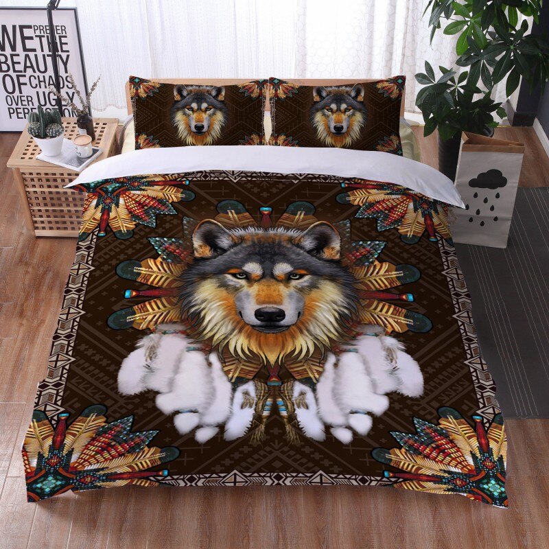 Fashionable 3 Pieces Bohemian Style Bedding Set Large Mandala Feather Printed Duvet Cover With Pillowcase Not Included Sheets eprolo