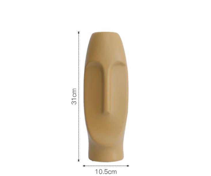 Modern Abstract Human Head Vase - Artistic Black & White Ceramic Decor - Shello's Creative Boutique