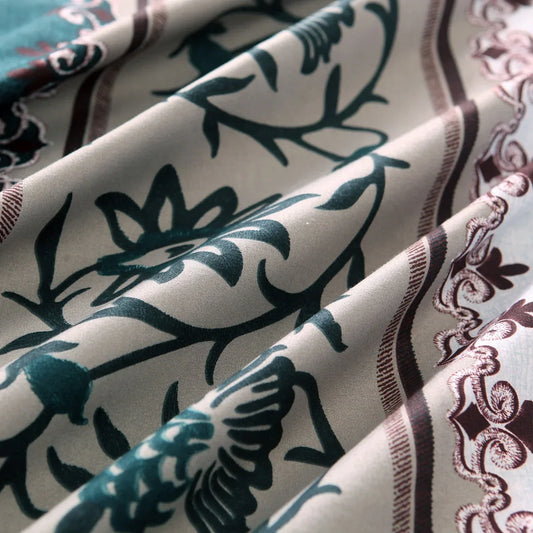 Bohemia style Duvet Cover plain color pattern retro style 2/3pcs Duvet Cover Sets Soft Polyester Bed Linen Flat Pillowcase - Shello's Creative Boutique