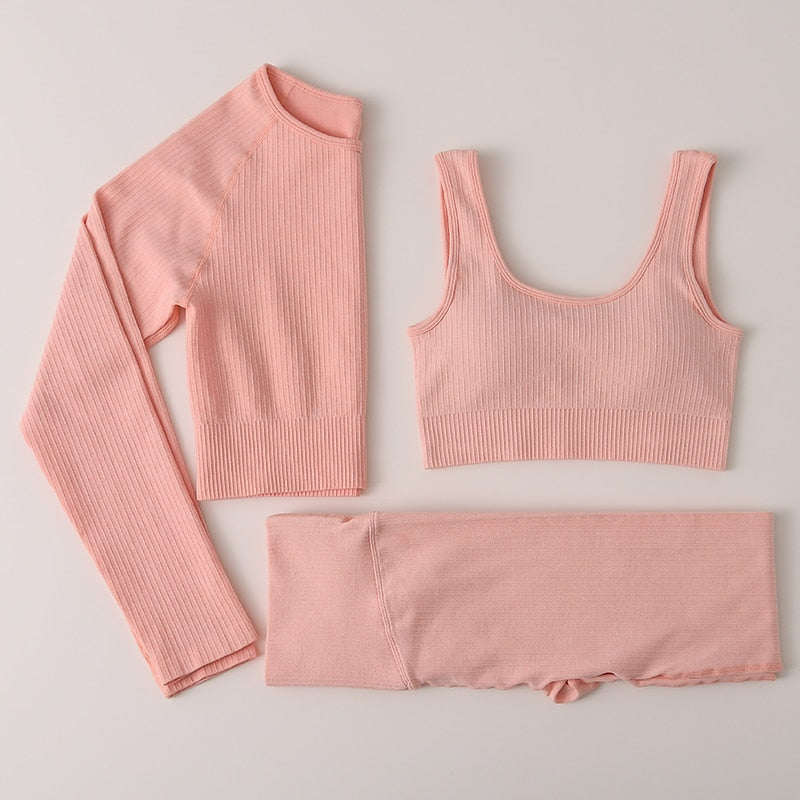Women Gym Clothing Female High Waist Yoga Pants Tracksuit Women Fitness Clothing 2 Piece Set -Shello's Creative Boutique