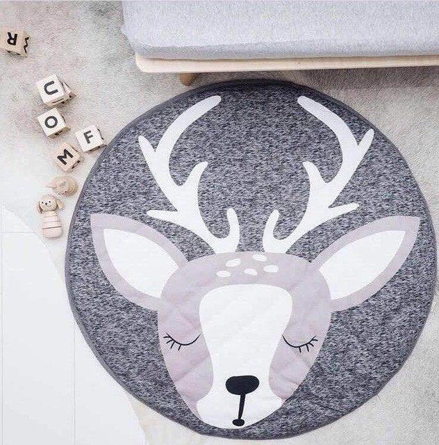 90CM Kids Play Game Mats Round Carpet Rugs Mat Cotton Swan Crawling Blanket Floor Carpet Toys Room Decoration INS Baby Gifts - Shello's Creative Boutique