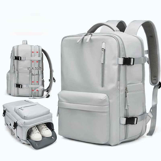 Waterproof Leather Laptop Backpack - 18 Inch Vintage Unisex School Bag for Men with USB Port - Shello's Creative Boutique
