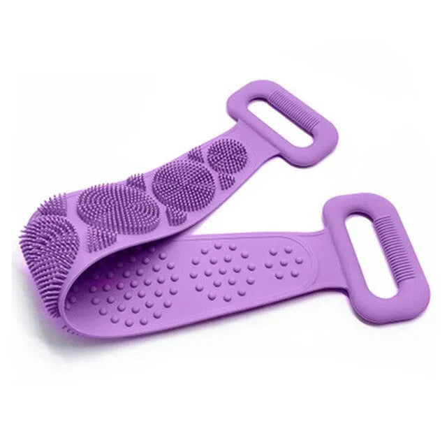 Hot Body Wash Silicone Body Scrubber Belt Double Side Shower Exfoliating Belt Removes Bath Towel - Shello's Creative Boutique