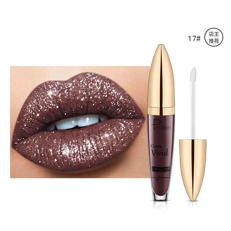 Women 18 Colours Shiny Lip Gloss Long Lasting Matte Glitter Liquid Lipstick Lip Makeup