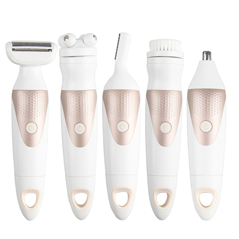 5-in-1 Waterproof Electric Shaver – Ultimate Hair Removal Kit for Women