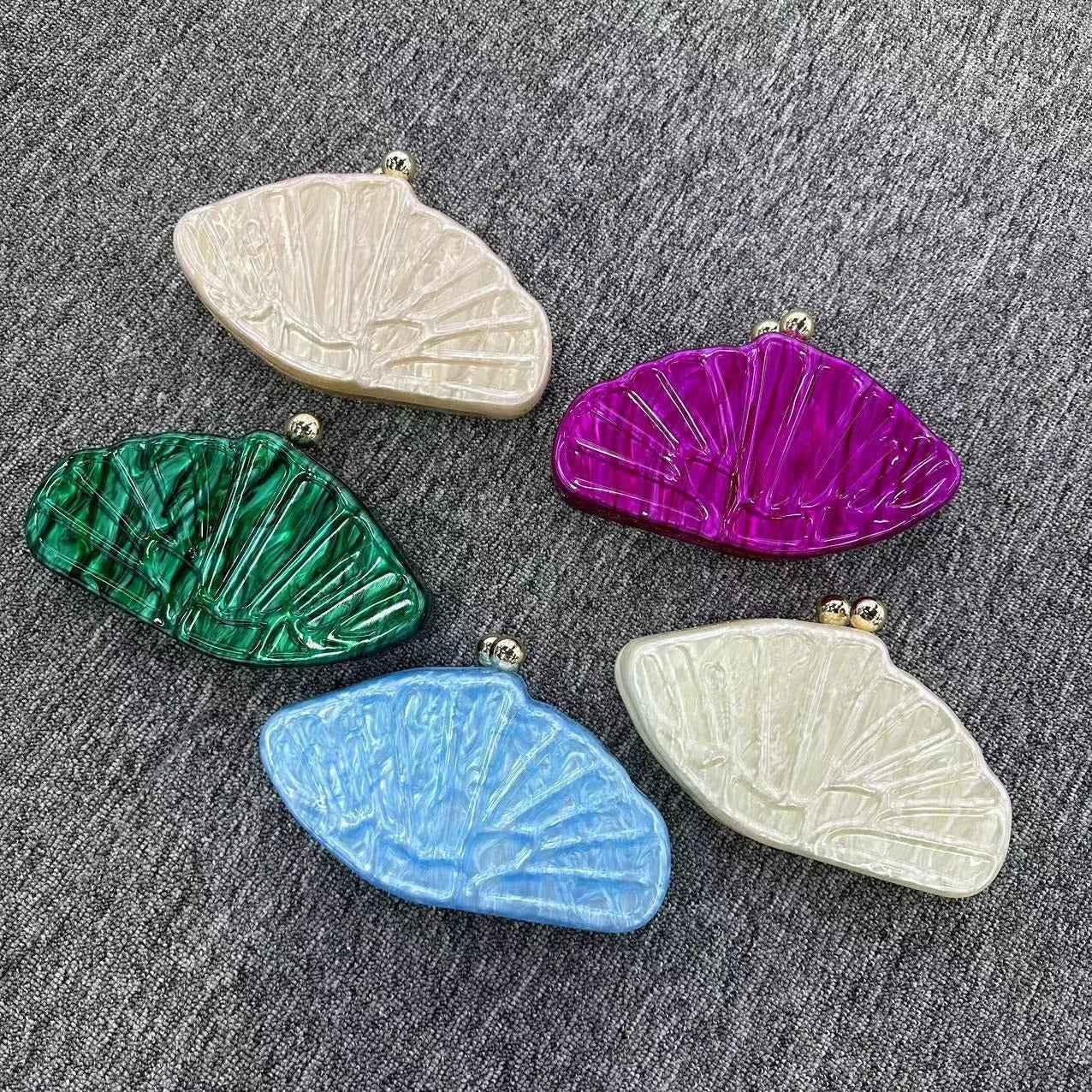 Diagonal Cross Bag Scallop Shaped Acrylic Bag - Shello's Creative Boutique
