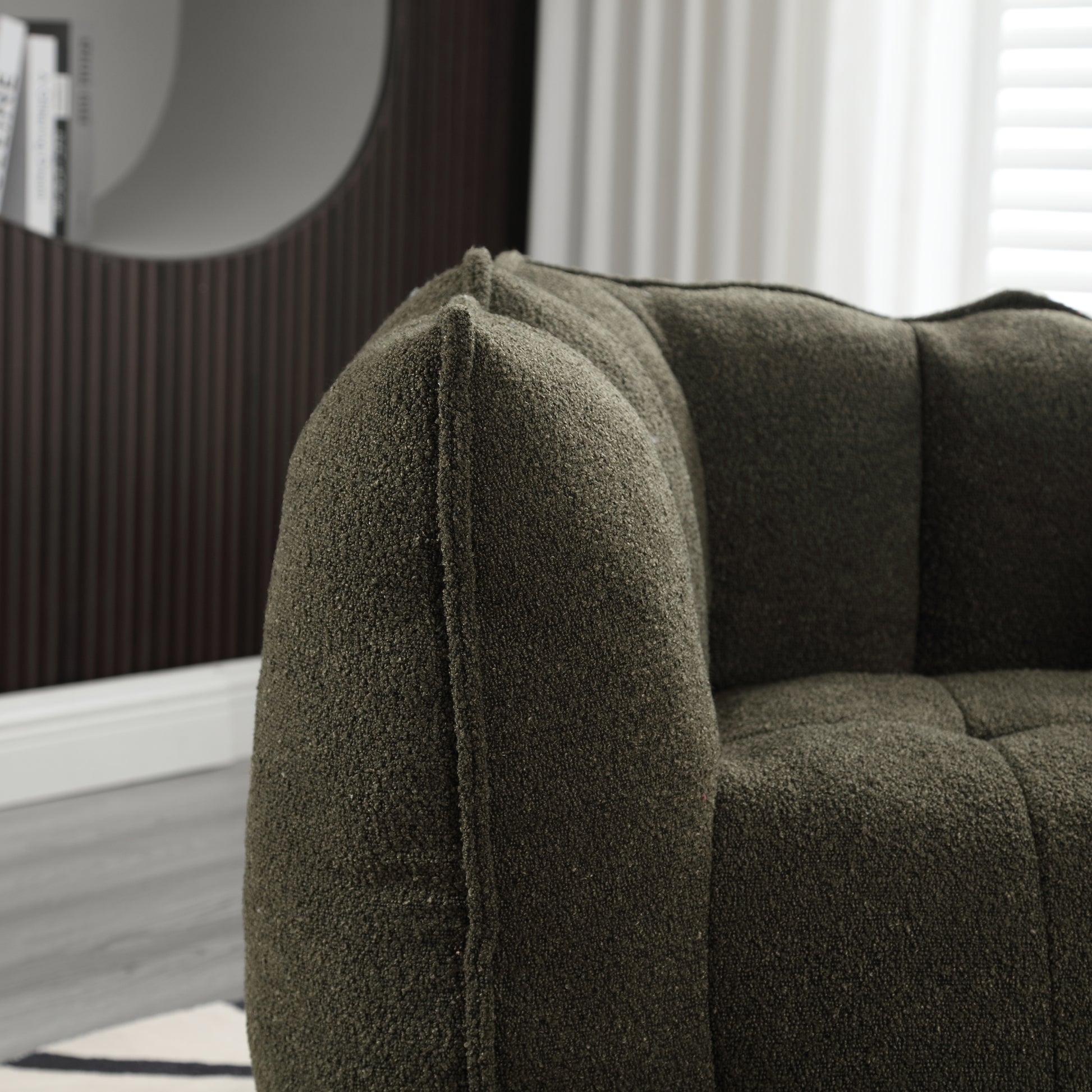 Soft Bean Bag Chair with High Resilient Foam(Chips)for living room and bedroom,Comfortable Square Lazy Sofa with Footstool eprolo